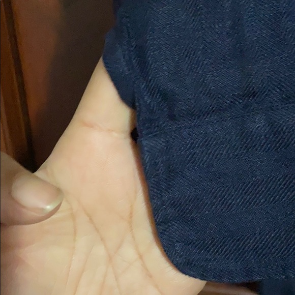 Lauren Ralph Lauren Plus Size Navy Linen Shirt - Picture 5 of 6